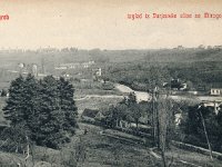 Pogled na nezavršene arkade groblja Mirogoj i Mirogojsku cestu iz Jurjevske ulice, oko 1905. godine